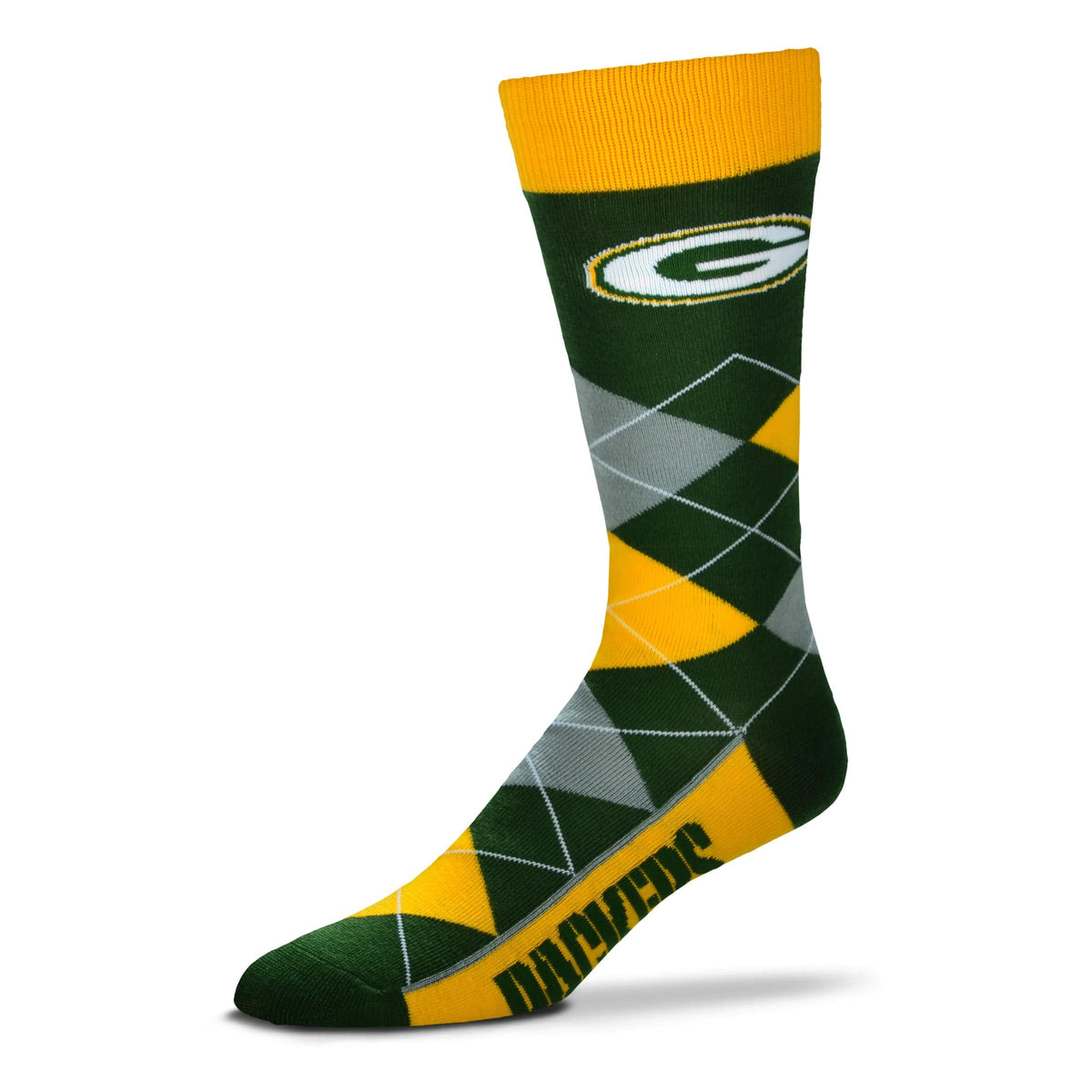 For Bare Feet Socks Green Bay Packers Argyle Crew Socks