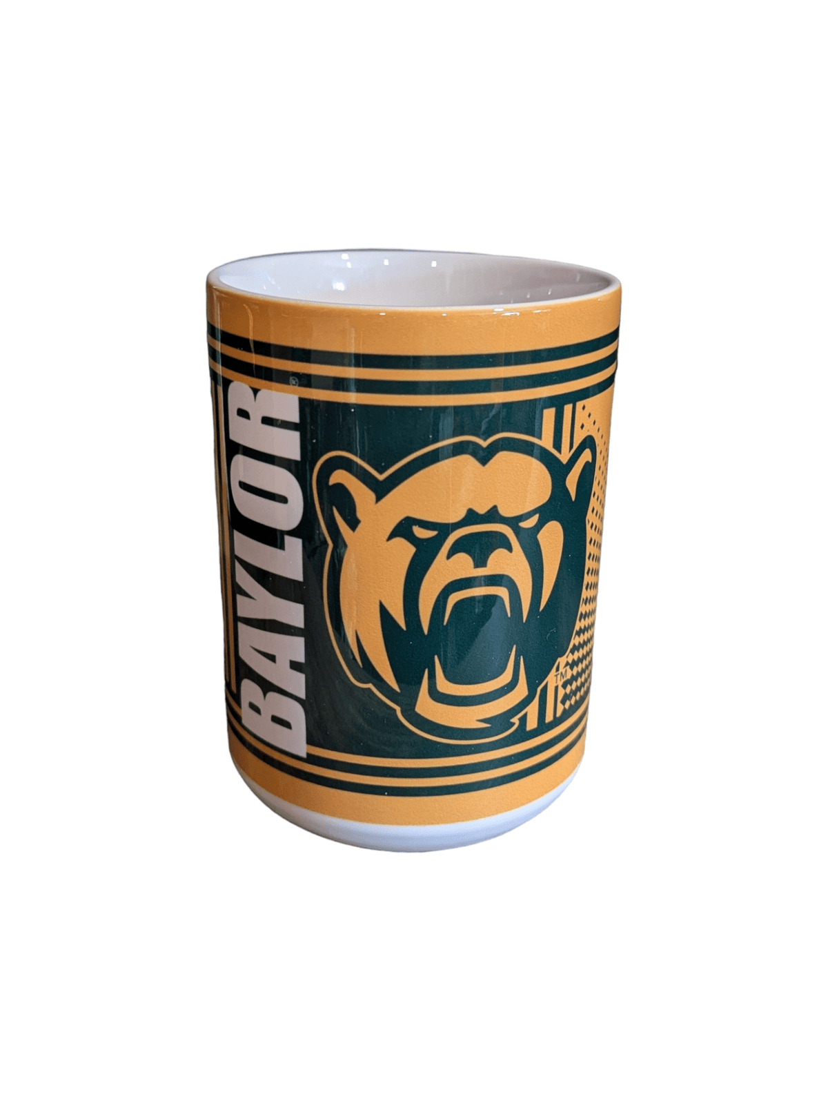 St Louis Wholesale Barware Baylor Bears Ceramic Coffee Cup - 15 oz Green and Gold Mug