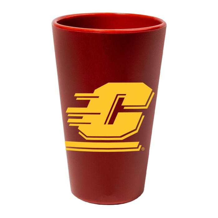 WinCraft Barware Central Michigan Flexible Silicone Pint Glass - Maroon with Gold Flying C Logo