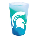 WinCraft Barware Spartan Logo Silicone Pint Glass - Michigan State Themed Unbreakable Cup