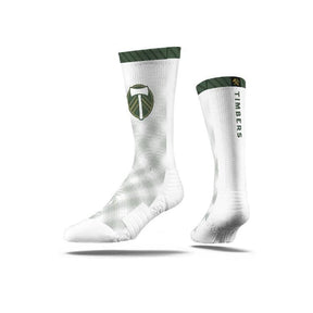 Strideline Socks Portland Timbers White CFS Portland Timbers | Crew Socks | Soccer Sock | MLS