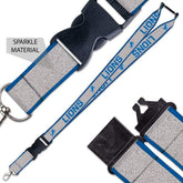 WinCraft Keychains Detroit Lions Breakaway Detroit Lions Glitter Lanyard w/Buckle 1"